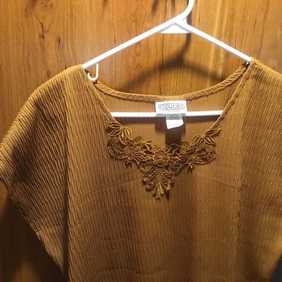 NWOT Copy Cats Brand Ginger Color S/S Blouse Womens Size XL - Picture 7 of 8